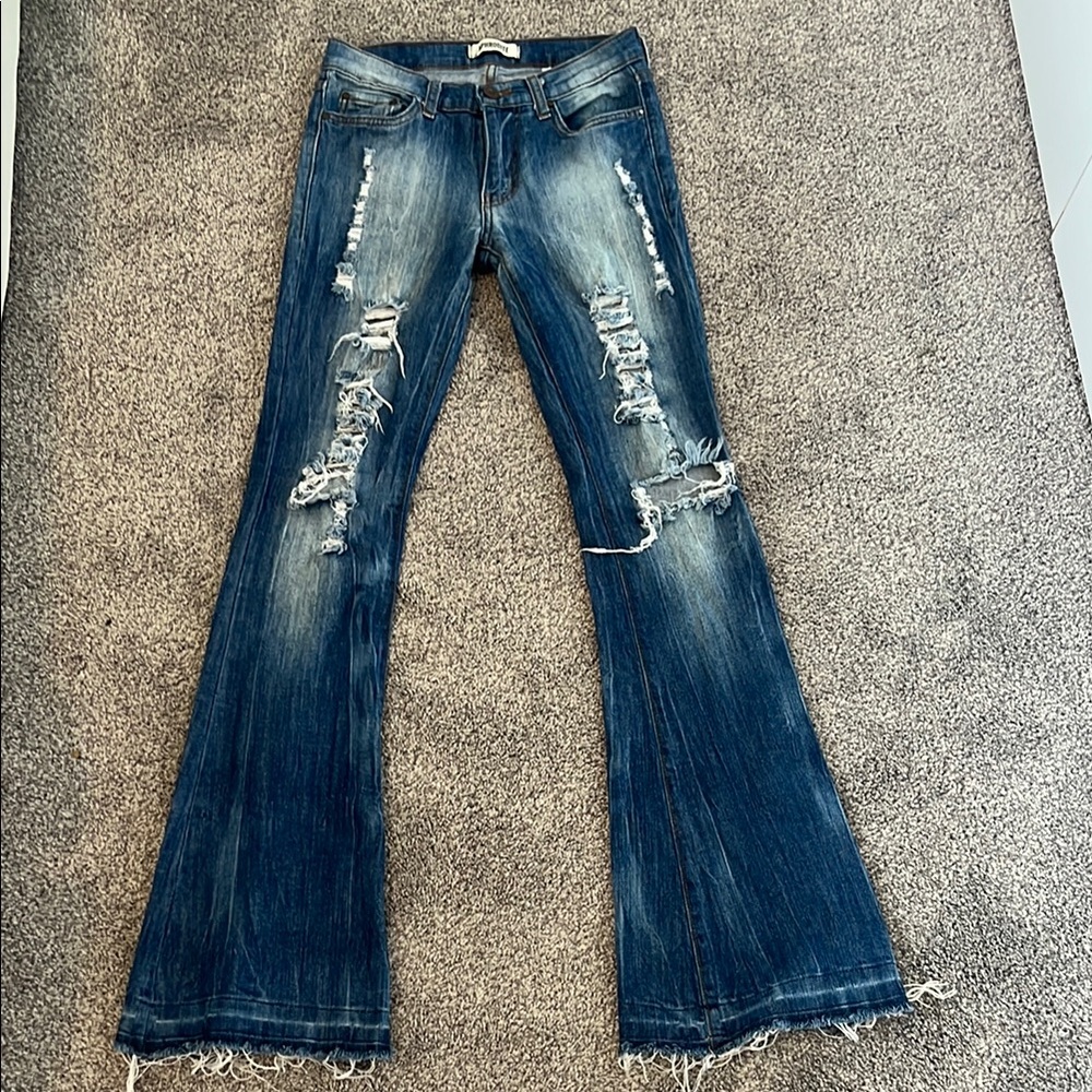 Aphrodite Distressed Flare Jeans Size 7